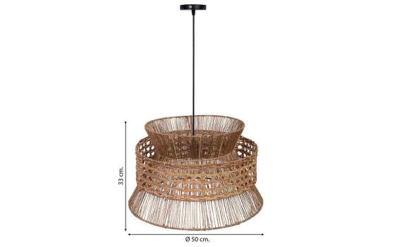Lampara de Techo Rattan y Yute Rustica Serie Auier