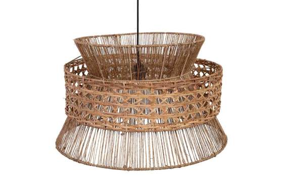 Lampara de Techo Rattan y Yute Rustica Serie Auier