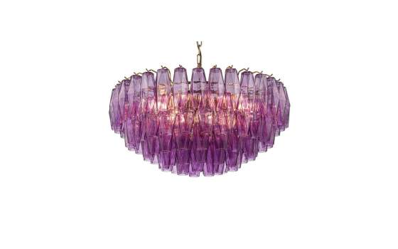 Lampara de Techo Vintage Cristal Morado y Metal - Serie Argaya