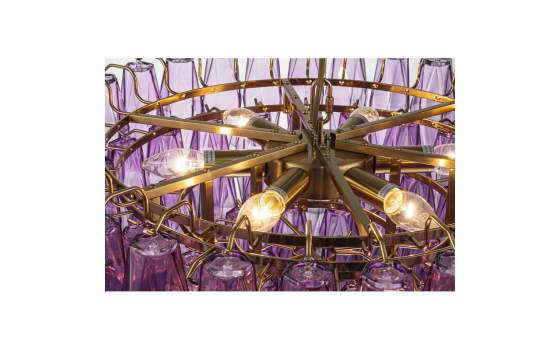 Lampara de Techo Vintage Cristal Morado y Metal - Serie Argaya