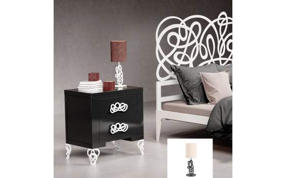 Lampara Mesita Noche Moderna en Forja y Acero Serie Algarabia Lampara Mesita Noche Moderna en Forja y Acero Serie Algarabia