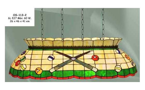 Lampara Oval Tiffany Billar Grande