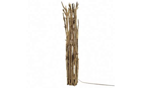 Lampara Pie Alta Rustica Ramas Teca Serie Amelat