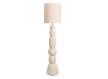 Lampara Pie Ceramica Beige y Tulipa Algodon - Serie Arbia