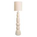 Lampara Pie Ceramica Beige y Tulipa Algodon - Serie Arbia
