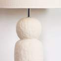 Lampara Pie Ceramica Beige y Tulipa Algodon - Serie Arbia