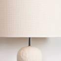 Lampara Pie Ceramica Beige y Tulipa Algodon - Serie Arbia