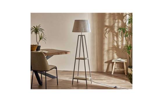Lampara Pie Estanteria Tulipa Beige Serie Etravis