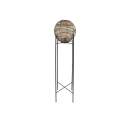 Lampara Pie Forja y Globo de Rattan Serie Hanae