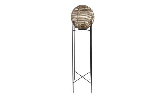 Lampara Pie Forja y Globo de Rattan Serie Hanae