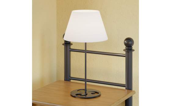 Lampara Pie Mesita Basica en Forja y Acero Serie Eva