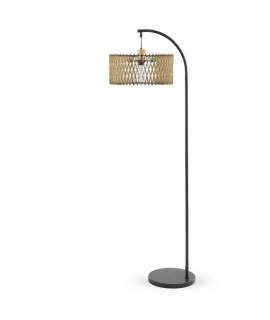 Lampara Pie Salon Actual Tulipa Madera Base Metal Aldat