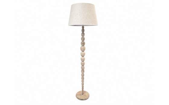 Lampara Pie Torneado Glaseado Blanco Decape Tulipa Beige Etravis