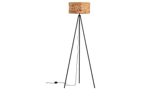 Lampara Pie Tripode Forja Abaca Natural serie Atrax Lampara Pie Tripode Forja Abaca Natural serie Atrax
