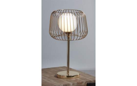 Lampara Sobre Mesa Acero Oro Serie Rainer