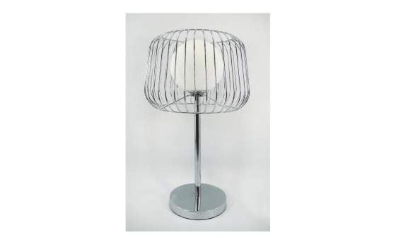 Lampara Sobre Mesa Acero Plata Serie Rainer