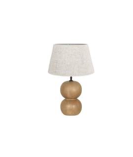 Lampara Sobremesa Baja Rustica Madera Toffe - Serie Aleot