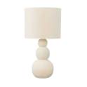 Lampara Sobremesa Ceramica Beige y Tulipa Algodon - Serie Arbia