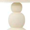 Lampara Sobremesa Ceramica Beige y Tulipa Algodon - Serie Arbia