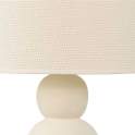 Lampara Sobremesa Ceramica Beige y Tulipa Algodon - Serie Arbia