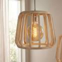 Lampara Techo Actual Mediana Madera Natural - Serie Aliquo