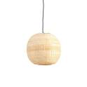 Lampara Techo Artesanal Forma Globo Bambu Natural Alepri