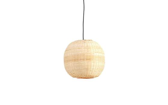 Lampara Techo Artesanal Forma Globo Bambu Natural Alepri