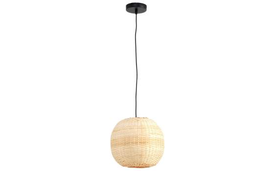 Lampara Techo Artesanal Forma Globo Bambu Natural Alepri