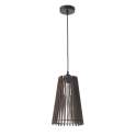 Lampara Techo Cono Tiras de Madera Marron Serie Rarste