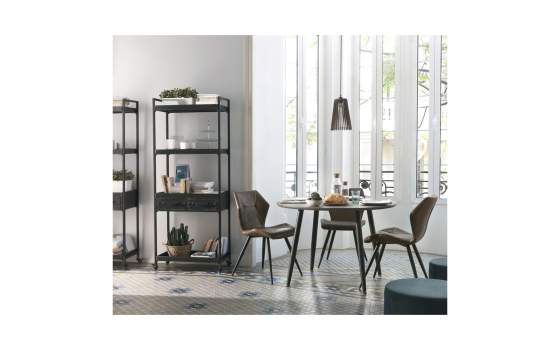 Lampara Techo Cono Tiras de Madera Marron Serie Rarste