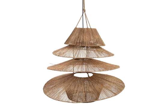 Lampara Techo Diseño Actual Rustico Fibras Vegetales Serie Auier