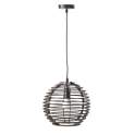 Lampara Techo Globo Tiras de Madera Marron Serie Rarste
