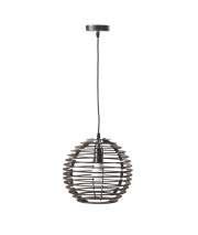 Lampara Techo Globo Tiras de Madera Marron Serie Rarste