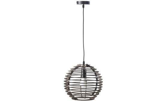 Lampara Techo Globo Tiras de Madera Marron Serie Rarste