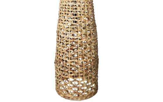 Lampara Techo Tejido Ratan Natural y Rejilla Serie Amollo