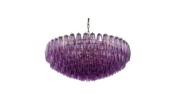 Lampara Techo Vintage Cristal Morado y Metal 90 cm Argaya
