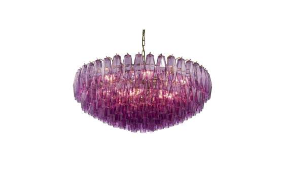 Lampara Techo Vintage Cristal Morado y Metal 90 cm Argaya
