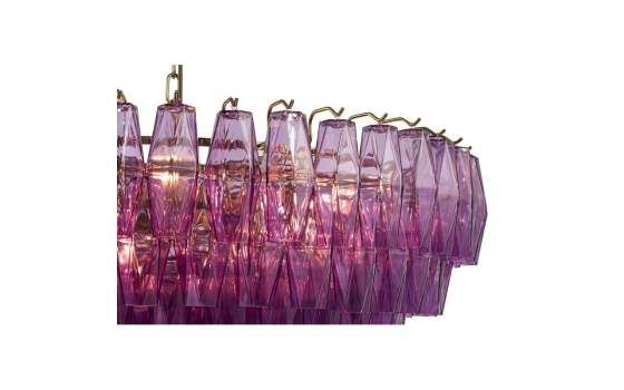 Lampara Techo Vintage Cristal Morado y Metal 90 cm Argaya