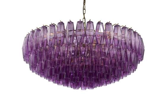 Lampara Techo Vintage Cristal Morado y Metal 90 cm Argaya