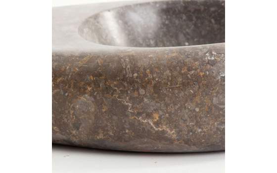 Lavabo Contemporaneo de Piedra Color Gris Serie Petra