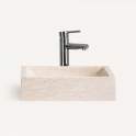 Lavabo Rectangular de Piedra Color Crema Serie Petra
