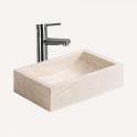 Lavabo Rectangular de Piedra Color Crema Serie Petra