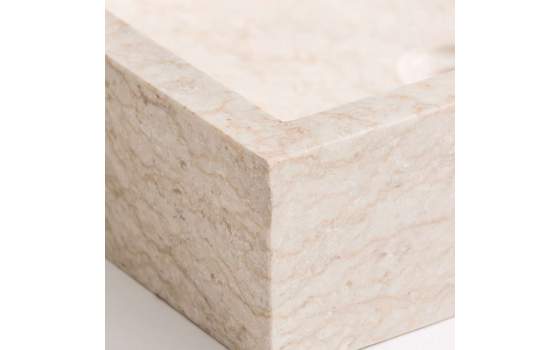 Lavabo Rectangular de Piedra Color Crema Serie Petra
