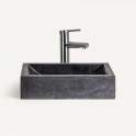 Lavabo Rectangular de Piedra Color Negro Serie Petra