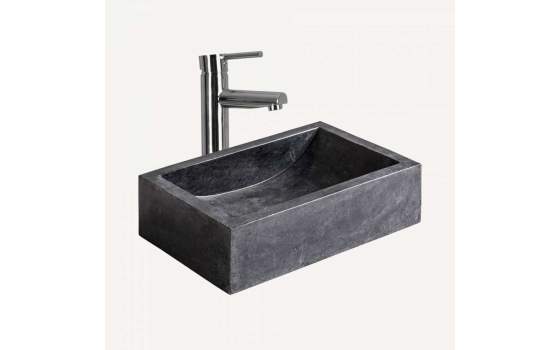Lavabo Rectangular de Piedra Color Negro Serie Petra