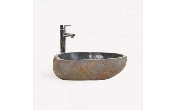 Lavamanos de Piedra Rustica Color Arena Serie Petra