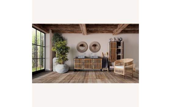 Lavamanos Marmol Cuadrado Rustico Color Negro Serie Petra