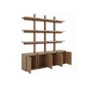 Librería Salon Moderna Madera Fresno 4 Puertas Akary