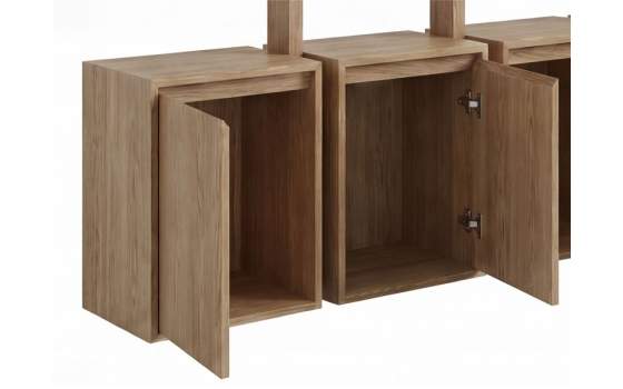 Librería Salon Moderna Madera Fresno 4 Puertas Akary