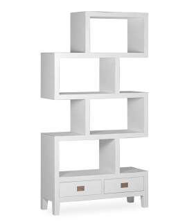 Libreria 2 Cajones Estilo Actual Blanca Serie Everest